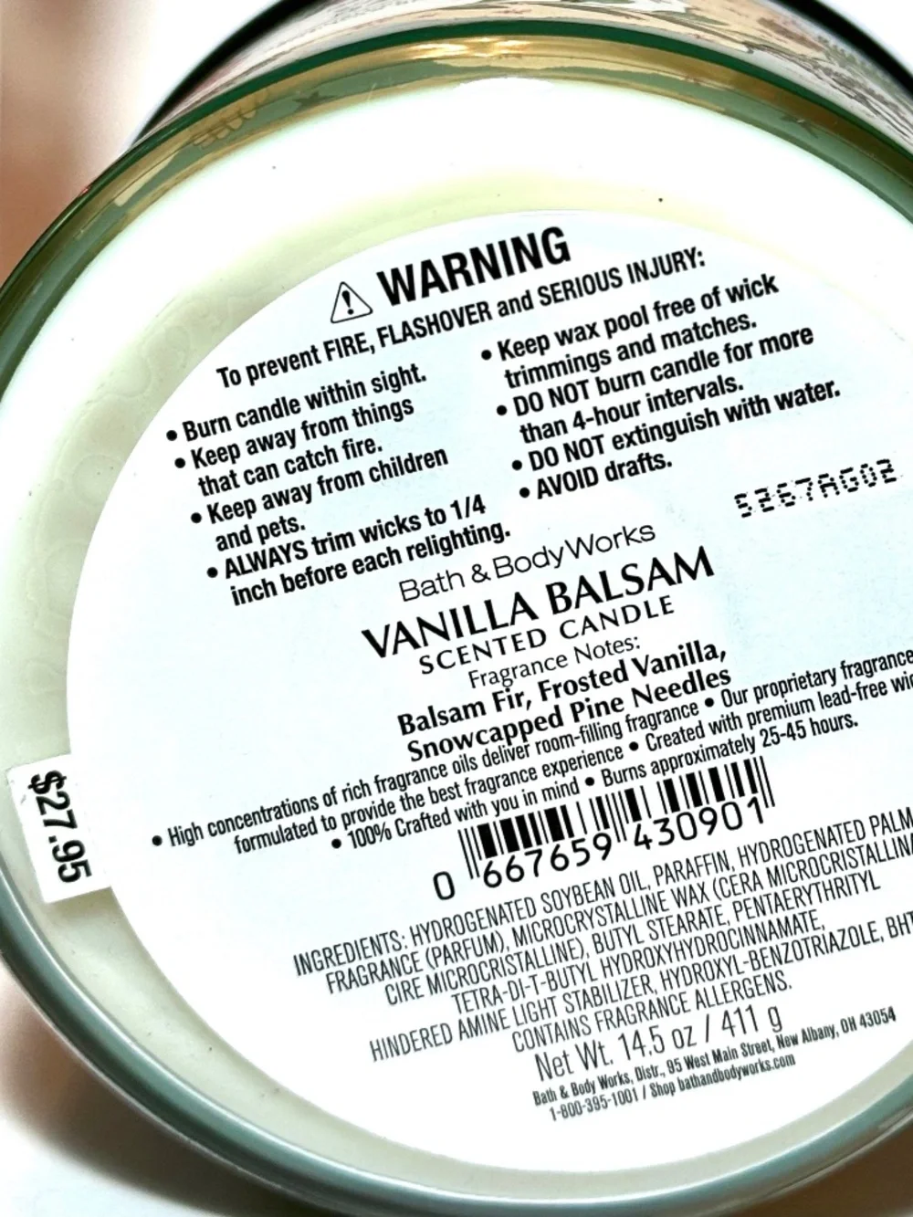 VANILLA BALSAM 3 Wick Candle